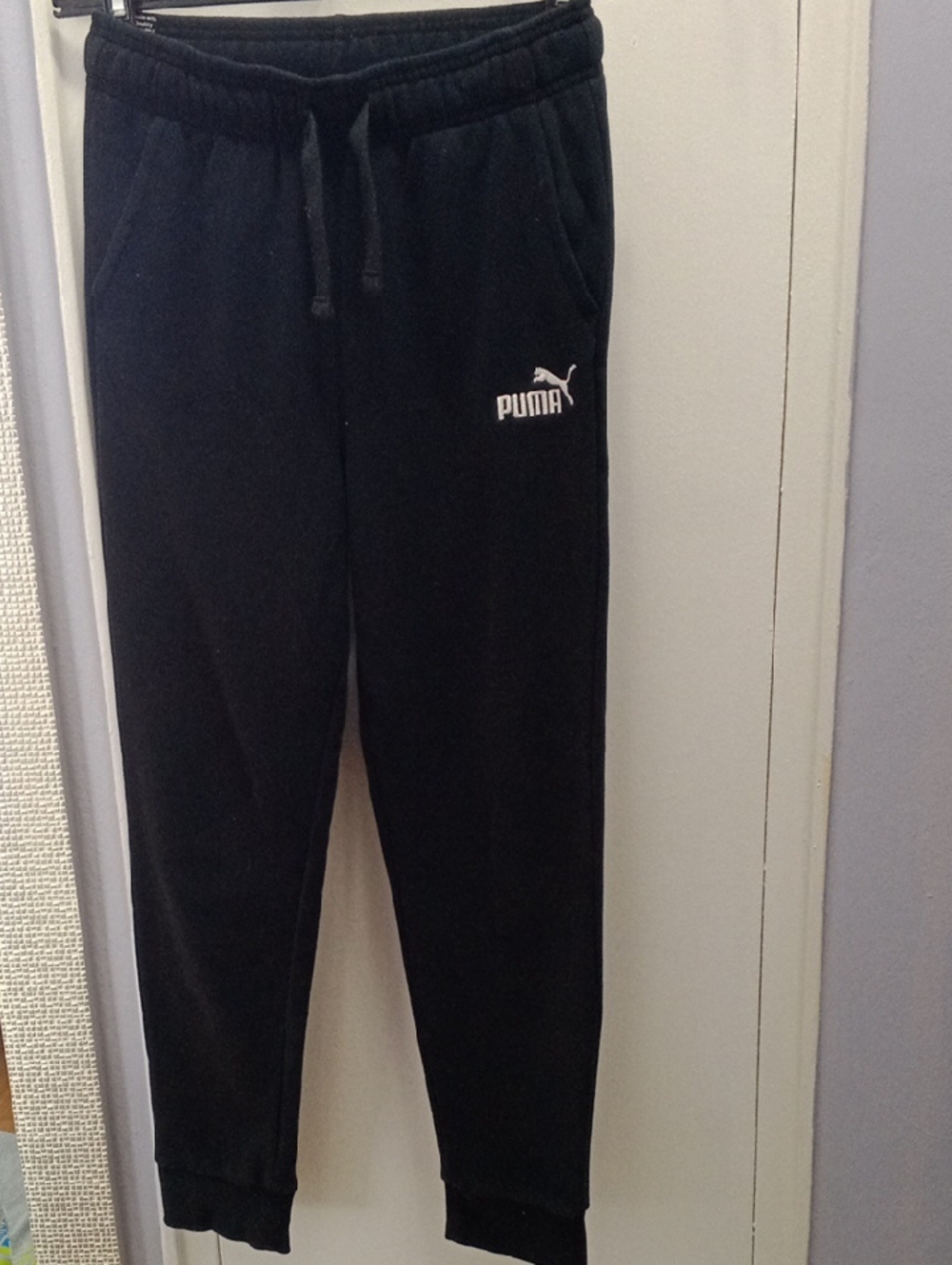 Puma Black Jogger Pants with White Logo Accent